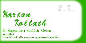 marton kollath business card