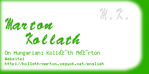 marton kollath business card